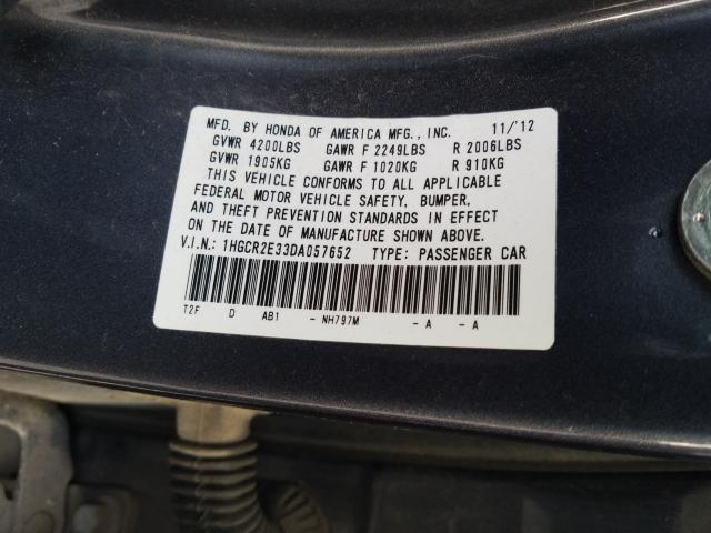 Photo 9 VIN: 1HGCR2E33DA057652 - HONDA ACCORD LX 