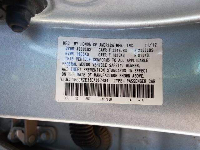 Photo 9 VIN: 1HGCR2E36DA067494 - HONDA ACCORD LX 