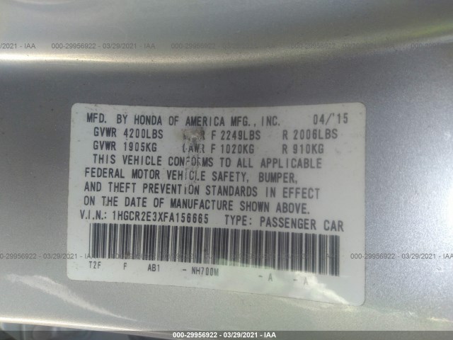 Photo 8 VIN: 1HGCR2E3XFA156665 - HONDA ACCORD SEDAN 