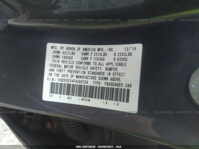 Photo 8 VIN: 1HGCR2E54FA086338 - HONDA ACCORD SEDAN 