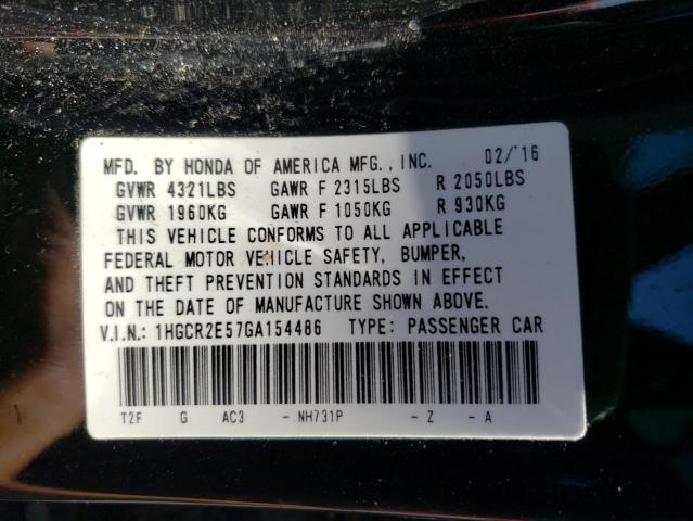 Photo 11 VIN: 1HGCR2E57GA154486 - HONDA ACCORD 