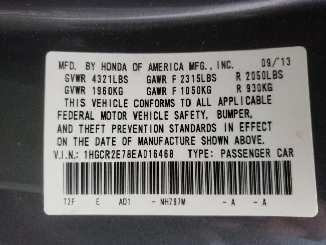 Photo 9 VIN: 1HGCR2E78EA016468 - HONDA ACCORD EX 