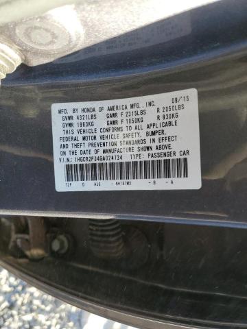 Photo 11 VIN: 1HGCR2F04GA024734 - HONDA ACCORD EX 