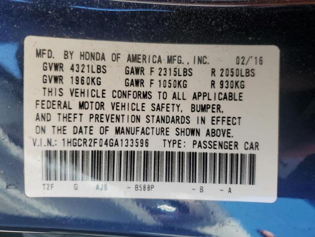 Photo 11 VIN: 1HGCR2F04GA133596 - HONDA ACCORD 