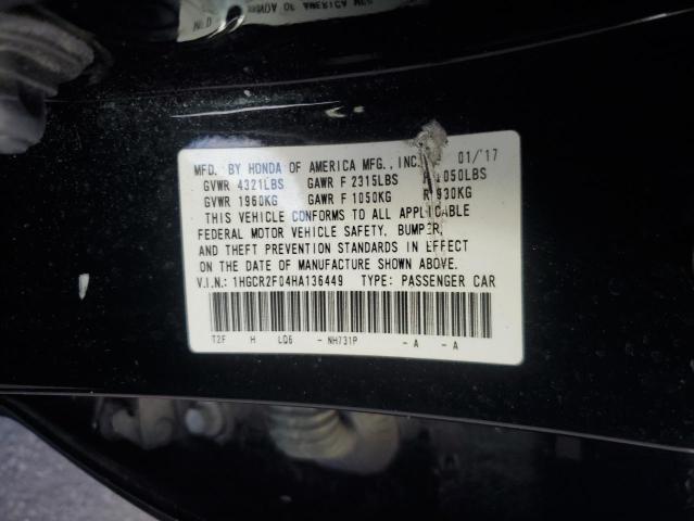 Photo 11 VIN: 1HGCR2F04HA136449 - HONDA ACCORD EX 