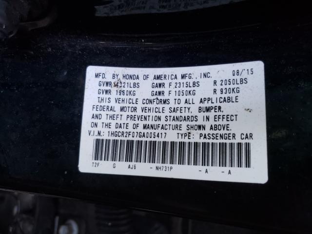 Photo 9 VIN: 1HGCR2F07GA005417 - HONDA ACCORD EX 