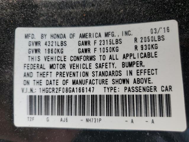 Photo 11 VIN: 1HGCR2F08GA166147 - HONDA ACCORD EX 