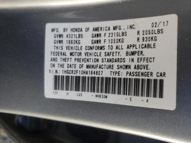 Photo 9 VIN: 1HGCR2F10HA164807 - HONDA ACCORD SPO 