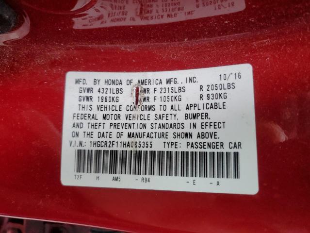 Photo 11 VIN: 1HGCR2F11HA085355 - HONDA ACCORD 