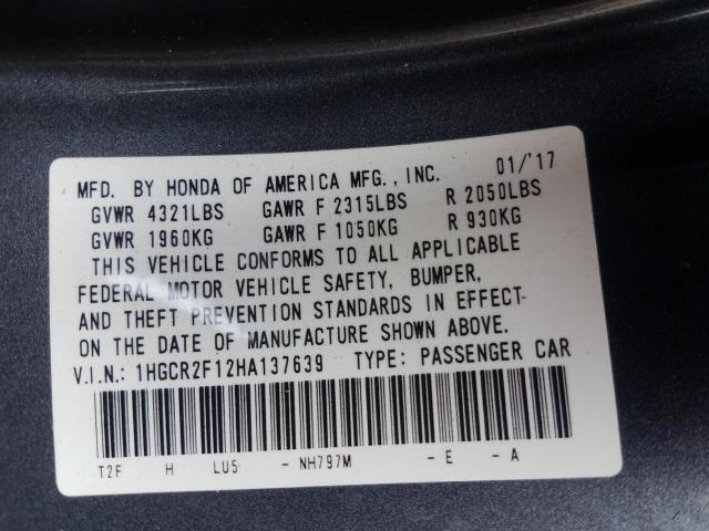 Photo 9 VIN: 1HGCR2F12HA137639 - HONDA ACCORD SPO 