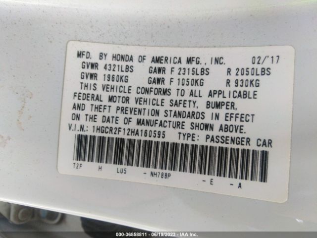 Photo 8 VIN: 1HGCR2F12HA160595 - HONDA ACCORD 