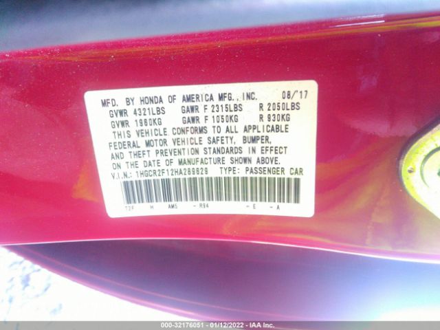 Photo 8 VIN: 1HGCR2F12HA289629 - HONDA ACCORD SEDAN 