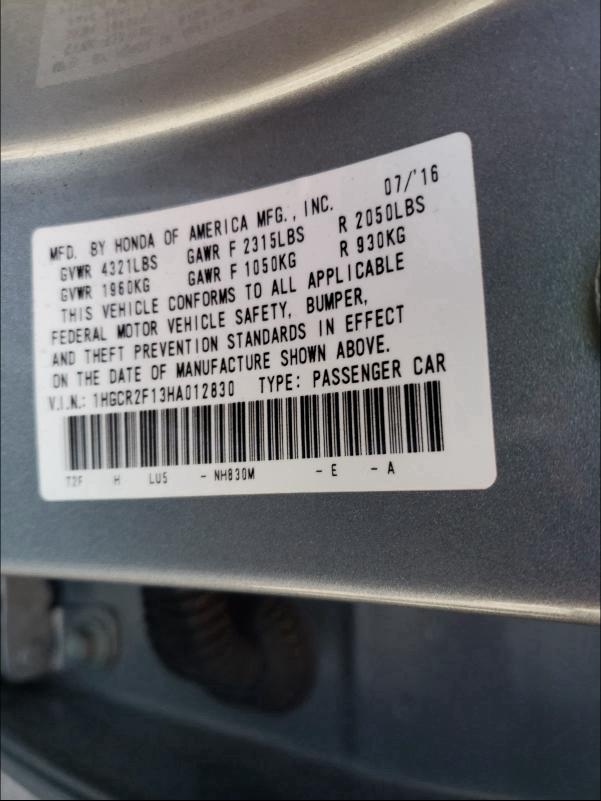 Photo 9 VIN: 1HGCR2F13HA012830 - HONDA ACCORD SPO 