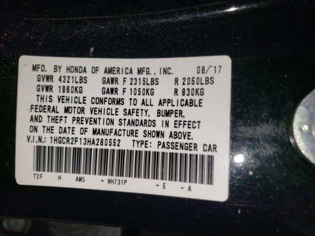 Photo 12 VIN: 1HGCR2F13HA280552 - HONDA ACCORD SPO 