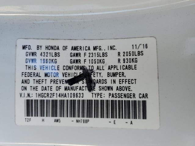 Photo 9 VIN: 1HGCR2F14HA109633 - HONDA ACCORD SPO 