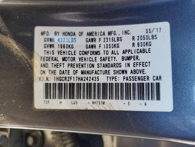 Photo 9 VIN: 1HGCR2F17HA242435 - HONDA ACCORD SPO 