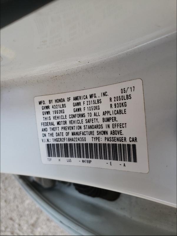 Photo 9 VIN: 1HGCR2F18HA224350 - HONDA ACCORD SPO 