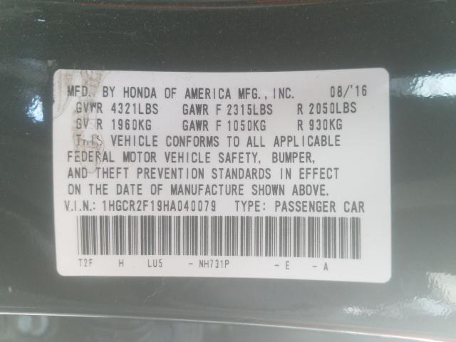 Photo 9 VIN: 1HGCR2F19HA040079 - HONDA ACCORD SPO 