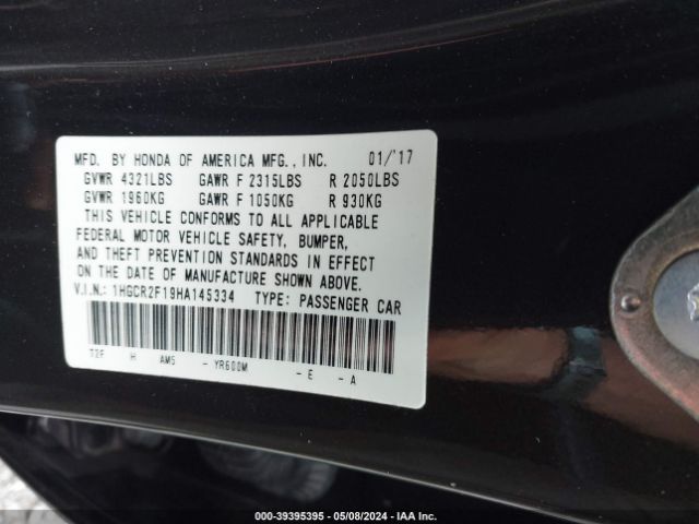 Photo 8 VIN: 1HGCR2F19HA145334 - HONDA ACCORD 