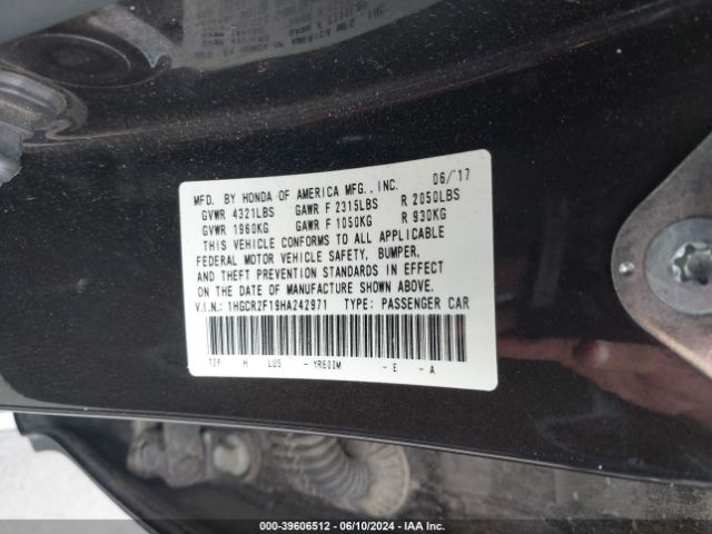 Photo 8 VIN: 1HGCR2F19HA242971 - HONDA ACCORD 