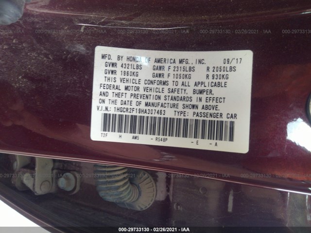 Photo 8 VIN: 1HGCR2F19HA307463 - HONDA ACCORD SEDAN 