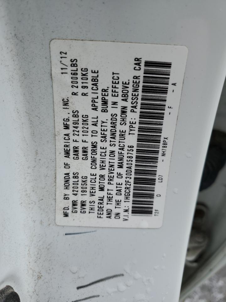 Photo 12 VIN: 1HGCR2F30DA058756 - HONDA ACCORD 