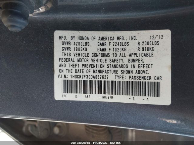 Photo 8 VIN: 1HGCR2F30DA082622 - HONDA ACCORD 