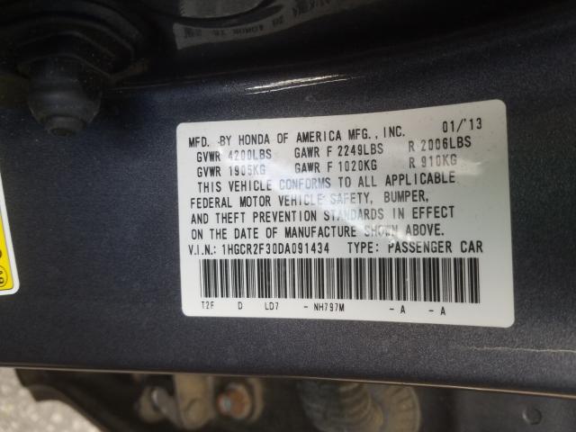 Photo 9 VIN: 1HGCR2F30DA091434 - HONDA ACCORD LX 