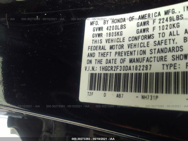 Photo 8 VIN: 1HGCR2F30DA182297 - HONDA ACCORD SDN 