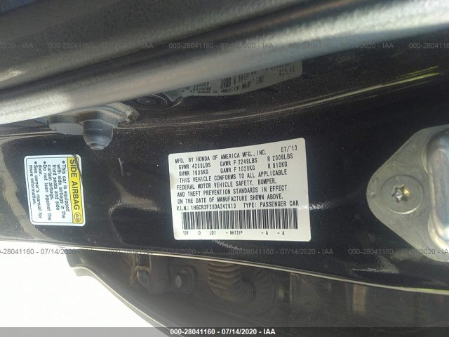 Photo 8 VIN: 1HGCR2F30DA242613 - HONDA ACCORD SDN 