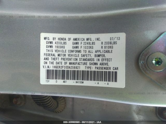 Photo 8 VIN: 1HGCR2F30DA256821 - HONDA ACCORD SDN 