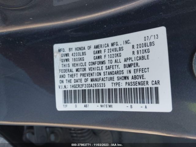 Photo 8 VIN: 1HGCR2F30DA265535 - HONDA ACCORD 