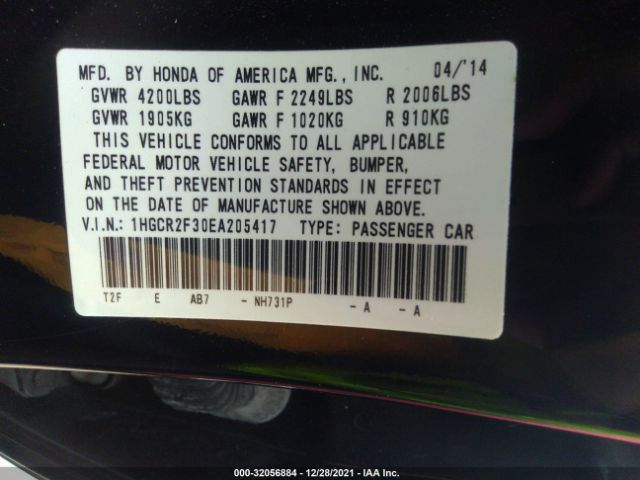 Photo 8 VIN: 1HGCR2F30EA205417 - HONDA ACCORD SEDAN 