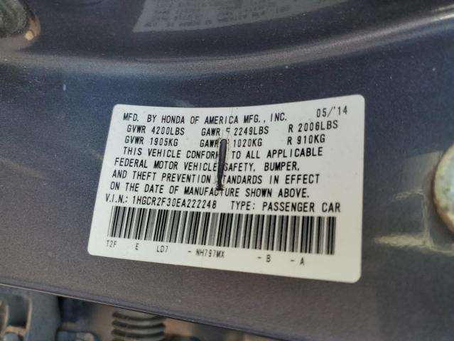 Photo 11 VIN: 1HGCR2F30EA222248 - HONDA ACCORD LX 