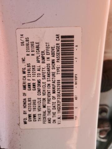 Photo 12 VIN: 1HGCR2F30EA262698 - HONDA ACCORD LX 