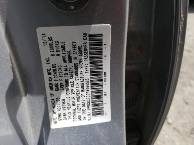 Photo 9 VIN: 1HGCR2F30FA044505 - HONDA ACCORD LX 