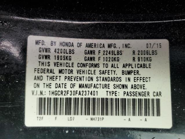 Photo 11 VIN: 1HGCR2F30FA237401 - HONDA ACCORD 