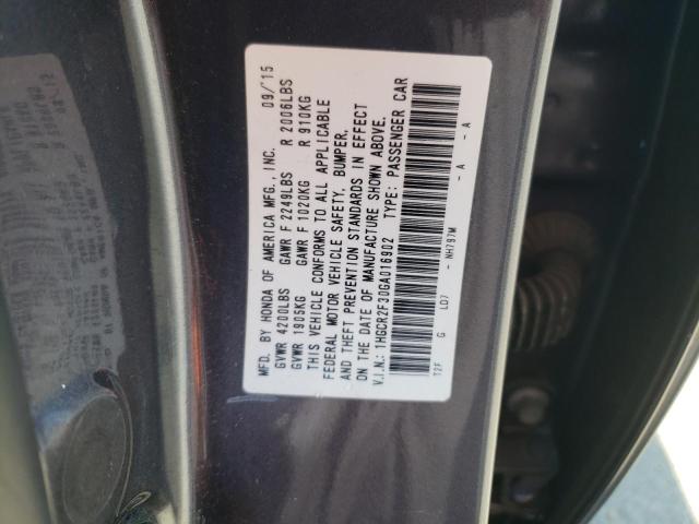 Photo 11 VIN: 1HGCR2F30GA016902 - HONDA ACCORD LX 