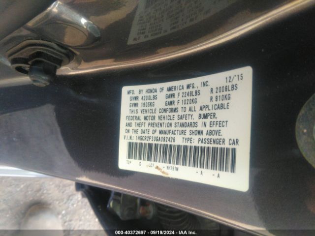 Photo 8 VIN: 1HGCR2F30GA092426 - HONDA ACCORD 