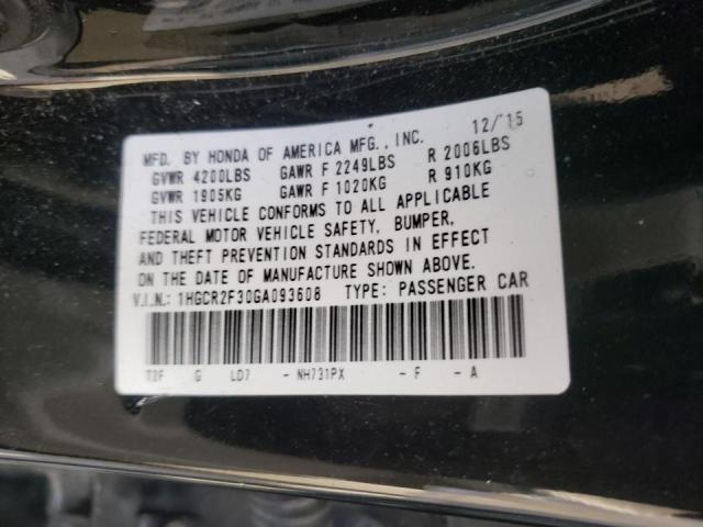 Photo 9 VIN: 1HGCR2F30GA093608 - HONDA ACCORD LX 