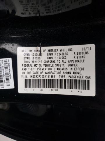 Photo 9 VIN: 1HGCR2F30GA151362 - HONDA ACCORD LX 