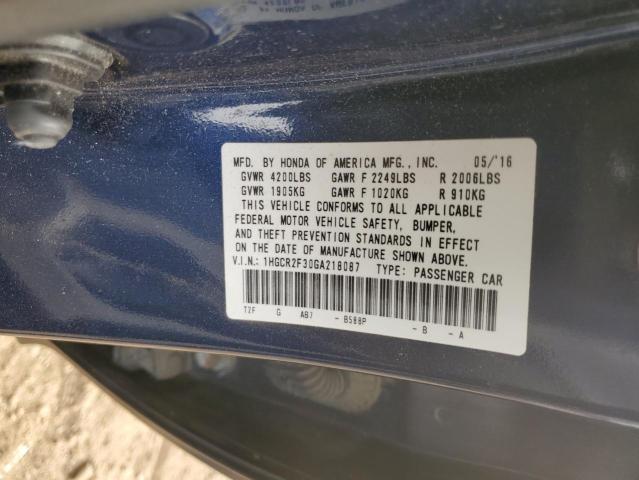 Photo 11 VIN: 1HGCR2F30GA218087 - HONDA ACCORD LX 