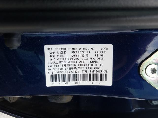 Photo 9 VIN: 1HGCR2F30GA232328 - HONDA ACCORD LX 