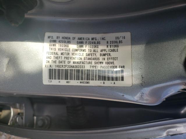 Photo 11 VIN: 1HGCR2F30HA063333 - HONDA ACCORD LX 