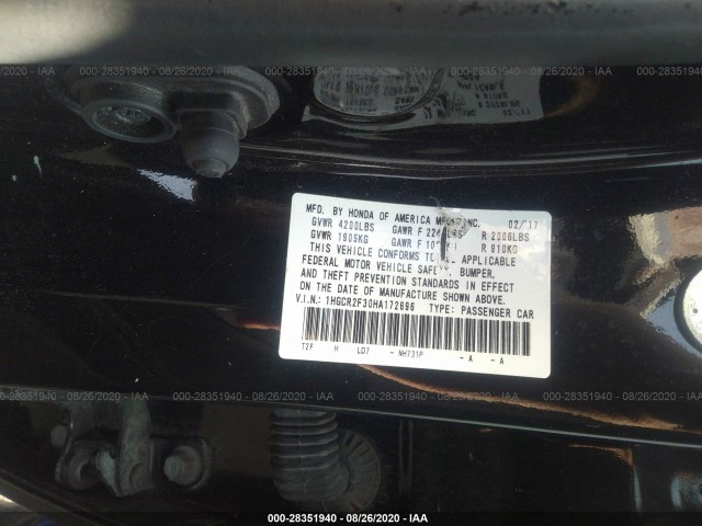 Photo 8 VIN: 1HGCR2F30HA172696 - HONDA ACCORD SEDAN 