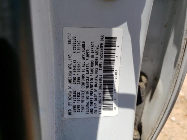 Photo 11 VIN: 1HGCR2F30HA298802 - HONDA ACCORD LX 