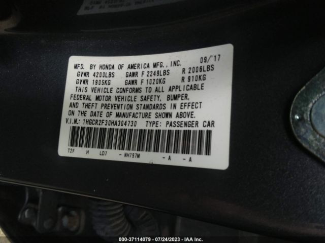 Photo 8 VIN: 1HGCR2F30HA304730 - HONDA ACCORD 