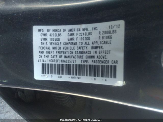 Photo 8 VIN: 1HGCR2F31DA025751 - HONDA ACCORD SDN 