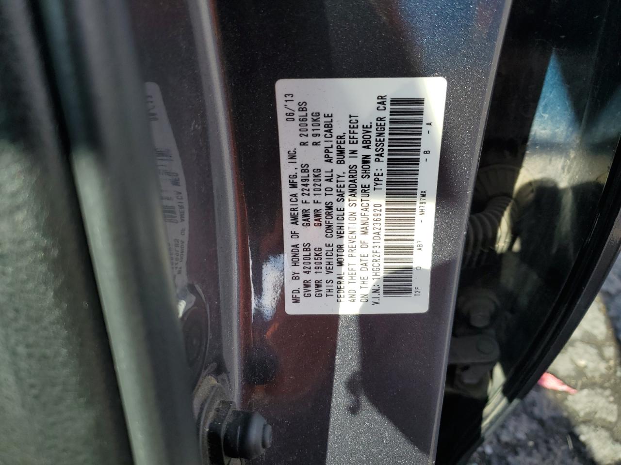 Photo 11 VIN: 1HGCR2F31DA236920 - HONDA ACCORD 