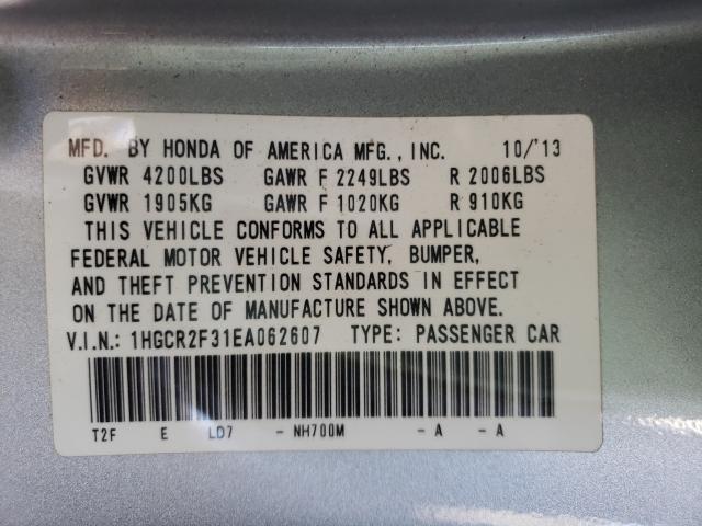 Photo 9 VIN: 1HGCR2F31EA062607 - HONDA ACCORD LX 